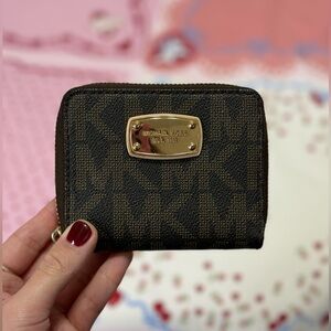 Michael Kors Saffiano Small Brown Leather Wallet